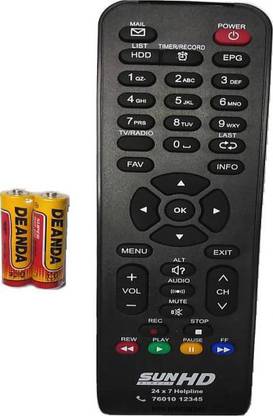 Sun Direct SUN NEW XS SUN NEW 1 SUN DIRECT DTH Remote Controller