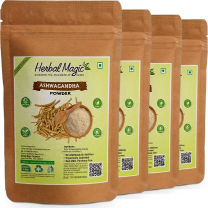 Herbal Magic 100% Natural Ashwagandha Powder -Pack of 4