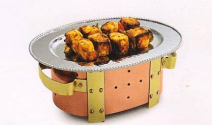 Birds' Park SnackWarmer-OvalinCopperSteel&BrassGoodforPicnic&Restaurant Charcoal Grill