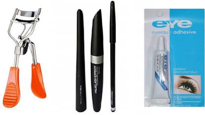 angelie Eyeliner, Mascara, Eyebrow pencil (3in1) with Eyelash Curler and Eyelash Glue