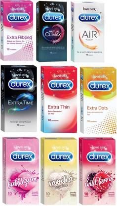DUREX Variety Pack with Wildberry ,Vanilla ,Bubblegum Condom