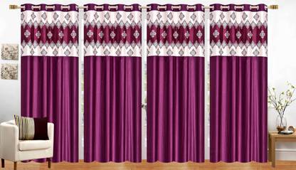 Flipkart SmartBuy 213.36 cm (7 ft) Door Polyester Room Darkening Curtain (Pack Of 4)
