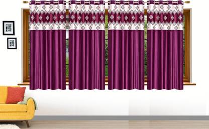 Flipkart SmartBuy 152.4 cm (5 ft) Polyester Room Darkening Window Curtain (Pack Of 4)