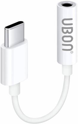Ubon Mono Audio Cable 0.08 m WR-476 Type-C to 3.5mm Audio Connector (White)