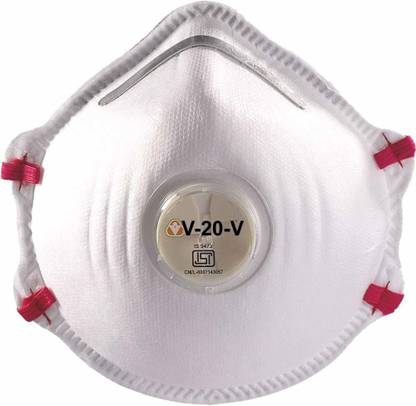 Happy Traders V-20 Venus V Cup Mask Respirator,Activated carbon filters Anti Pollution Mask and Respirator White