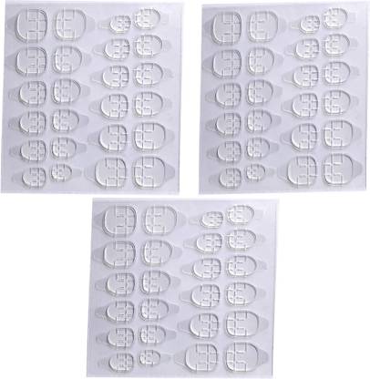 Zinzo 3 Sheets nail tab (3 X 72 pics) Double-side Nail Glue Sticker, Glue Jelly Gel Tape Adhesive Tabs Nail Glue Transparent Flexible Adhesive Fake Nails Tips for Manicure