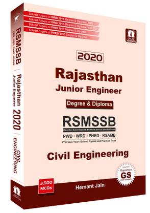 RSMSSB Rajsthan Junior Engineer (JEn) Civil Engineering Previous Years Solved Papers with Practice Questions (Detailed Solutions) for PWD, WRD, PHED & RSAMB Exam