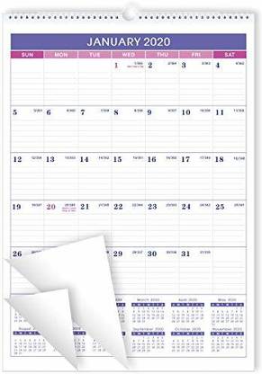 Booqool 2020 Yearly Wall Calendar 2020 Yearly Full Wall Calendar With Thicker Paper, January 2020, to December 2020, 2020 Wall Calendar
