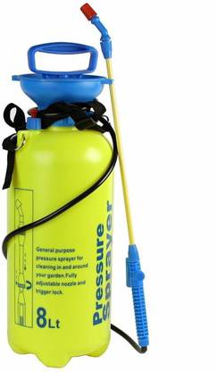 kisan shakti 8L Handheld Garden Pressure Sprayer with Built in Measuring Scale, Pressure Release Valve, Adjustable Nozzle for Mist and Continous Spray for Gardening And Pest Control. 8 L Hand Held Sprayer