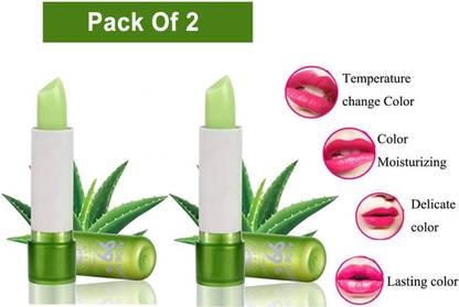 Kiss Beauty Moisture Aloe Vera Natural Changed Colour Long-Lasting Nourish Protect Lips Care Lip Balm Aloevera