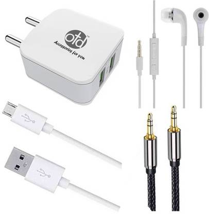 OTD Wall Charger Accessory Combo for Karbonn Titanium 3D, Karbonn Titanium Desire S30, Karbonn Titanium High 2 S203, Karbonn Titanium Jumbo