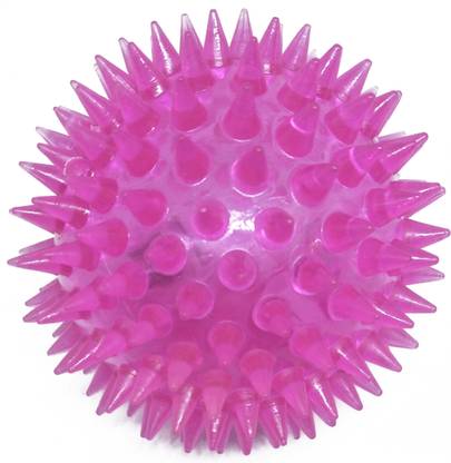 Black Apple LED Light-UP Spike Squeaky Ball With Free Collar Charm For Puppy-Small Rubber Squeaky Toy, Ball, Rubber Toy, Chew Toy For Dog