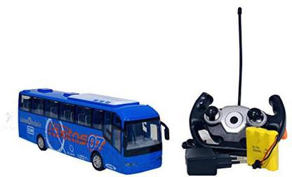 Jack Royal Trump Card Blazing Lights Radio Control Bus - BLUE
