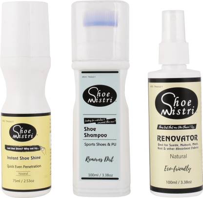 Shoe Mistri Shoe Cleaning Kit ( Shoe Renovator, Shoe Shampoo & Instant Shoe shine/Neutral) Shiner