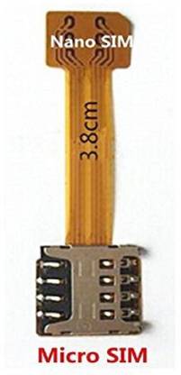 SPD-STORE Hybrid SIM Slot Adapter, Avails You To Run 2 SIM And Micro SD Card, All At A Time (Nano to Micro Sim Slot) Sim Adapter