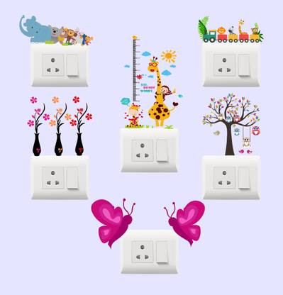 DECOR KAFE 6 cm Decorative switch Board sticker size:-6cmX14cm Self Adhesive Sticker
