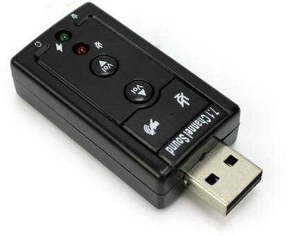 AlexVyan Certified USB 2.0 External Virtual 7.1 Channel 12 MBPS 3D Audio Sound Card Mic adapter for Laptop PC (Plug and Play) Black-7.1-3 Sound Card