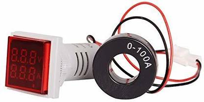 XM-INDIA 500V-100A-AC-Indicator-Voltmeter-Amperemeter-Square-RED Voltmeter