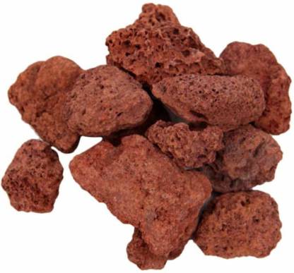 Petzlifeworld Red Lava Stone for Aquarium, Natural Volcanic Rock Landscape Decorations Fish Tank Suitable for Marine and Freshwater Aqua (1KG) River Rock Planted Substrate
