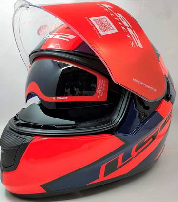 LS2 FF320 Stream Evo Rex Gloss Black Red Dual Visor Full Face Helmet (Large 580 MM) Motorbike Helmet