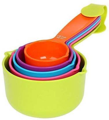 ZONOXO Multi Colour Measuring Cups for Cooking and Baking Measurement, Set of 5 Pieces Measuring Cup Set