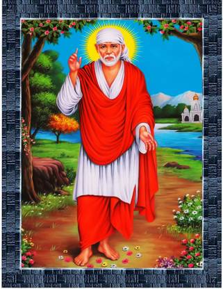 LiveArts Om Sai Digital Reprint 13.5 inch x 10.5 inch Painting