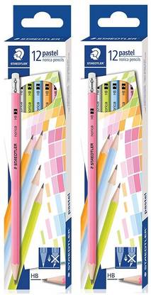 STAEDTLER Norica 132-43 C12 HB Pastel Graphite Pencils with Eraser Tip Pencil