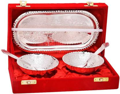 Arsalan Silver bowl tray Chip & Dip Tray Serving Set