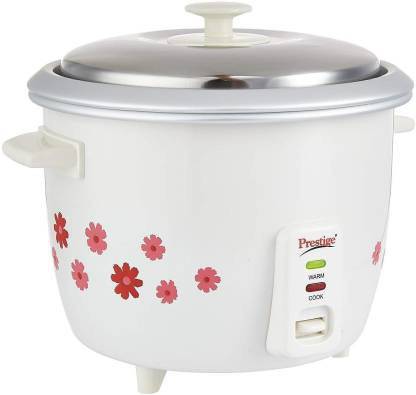 Prestige PRWO 1.8-2 Electric Rice Cooker (White) Electric Rice Cooker with Steaming Feature