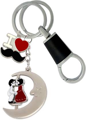 MGP FASHION Moon Couple Rotating With I Love Moonchh And Hook Full Metal Stylish Design Car Bike Men Women Girl Boy Gift Office Keyring Key Chain