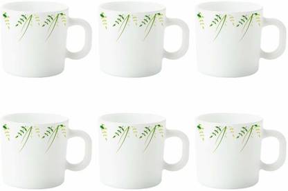 Larah by Borosil Pack of 6 Opalware Opalware Mug Set of 6