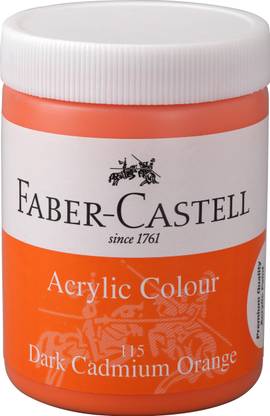 FABER-CASTELL Acrylic 140ml Jar - Dark Cadmium Orange 115