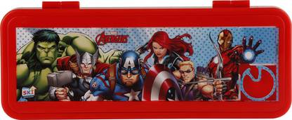kistapo Avengers Mini Jumbo Pencil Box | Puzzle On Top | Combination Lock | Avengers Assemble ! Art Plastic Pencil Box