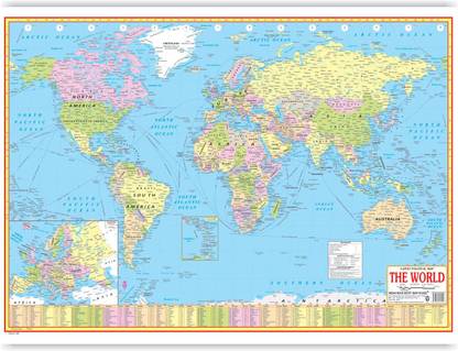WORLD POLITICAL MAP ENGLISH LANGUAGE(70 X 100 CMS) [Map] Indian Book Depot Paper Print