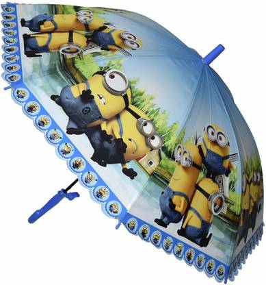 My Party Suppliers PVC New Minions Print Cartoon Umbrella / Minion Umbrella for Kids / Umbrella for Boys / Special Design Children Umbrella with Whistle Umbrella