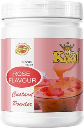 Mr.Kool Custard Powder Rose Flavor for Baking Cake, Fruit Custard, Egg less Custard Powder