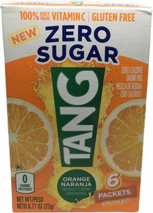 TANG ZERO SUGAR, sugar drink mix,Imported 6 packets, original Orange flavor, zero calorie