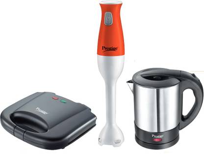 Prestige Breakfast Set - Electric Kettle (1 L), Sandwich Toaster (800 W) & Hand Blender PHB 11 (250 W)