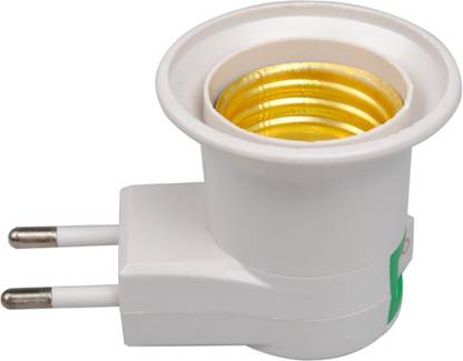 MondoSeller EU Plug Adapter Lamp Socket Base for Bulb with Power on-off Control Switch Plastic Light Socket