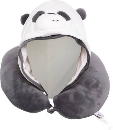 MINISO We Bear Bears - U-shaped Pillow with Hood (Panda) Neck Pillow