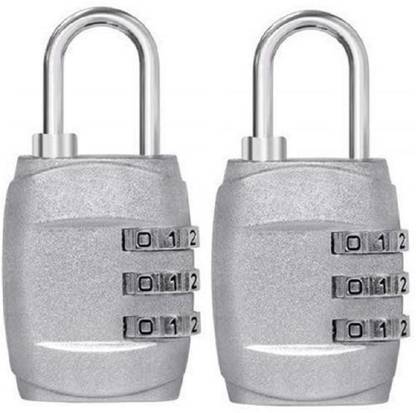Corslet 3 Digit Combination Lock, Password Lock, Small Safety Locks for Luggage Zipper Bag, Bag Lock, Small Bag Lock, Small Lock, Password Lock Bag, Number Lock for Bags, Combination Lock, Luggage Locks (Pack of 2) Safety Lock