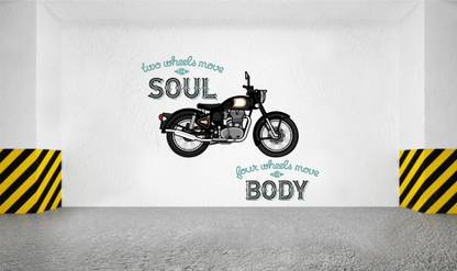 Decal O Decal 75 cm Two Wheeler Bikers Bike Quote Self Adhesive Sticker