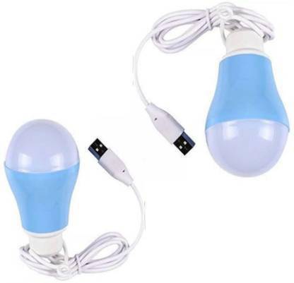 Bhani USB Wired Bulb Combo offer 2 Portable, Flexible Mini USB Wired Bulb (90% Energy Saving with hanger) for emergency Led Light