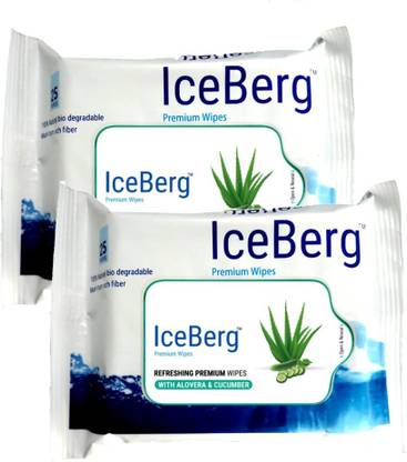 ICEBERG premium wipes Refreshing Moisturising Alovera&Cucumber Facial Wipes