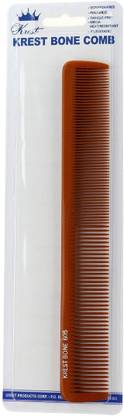 krest Bone Comb 8-1/2 Inches Long All-Purpose Styling, Cutting Hair Comb. Heat Resistant Comb. Stylist Combs.