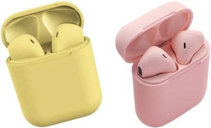 oxy YELLOW , PINK 12 Pink InPods Touc PACK OF 2 Bluetooth