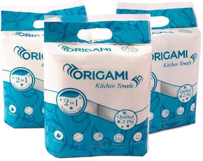 Origami So..Soft Absorbent 2 ply Kitchen Towels - 60 pulls per roll - Pack of 6-360 pulls