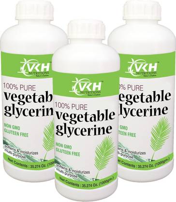 VKH Nutritions 100% PURE VEGETABLE GLYCERIN 1KG-PACK OF 3