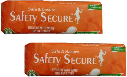 safety secure regular with wing 8 pads per pack (pack of 2) Sanitary Pad