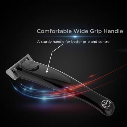 THE MAN COMPANY Premium 5 Blade Razor for men with Diamond Coated blades Jet Black, Men